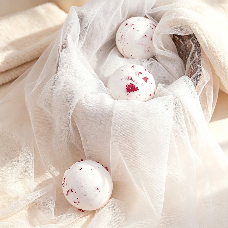 Teuke Home Milk Rose Bath Bomb - Petal Speckled Sphere
