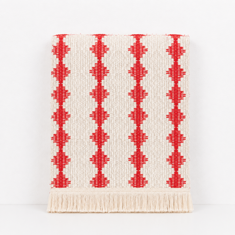 Teuke Home Tassel Linen Blend Table Runner - Boho Striped Tassel Decor