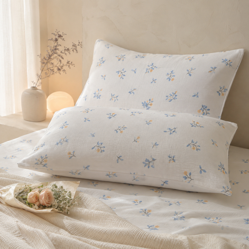 Teuke Home Floral Print Pillowcase 2PCS Set - Soft Washed Bedding