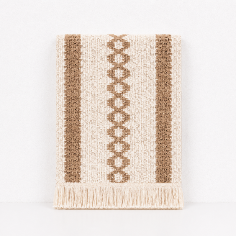 Teuke Home Linen Cotton Table Runner - Boho Striped Tassel Decor