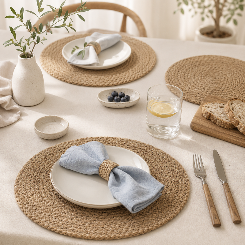 Teuke Home Cotton Rope Woven Table Mat- Resistant Dining Pad