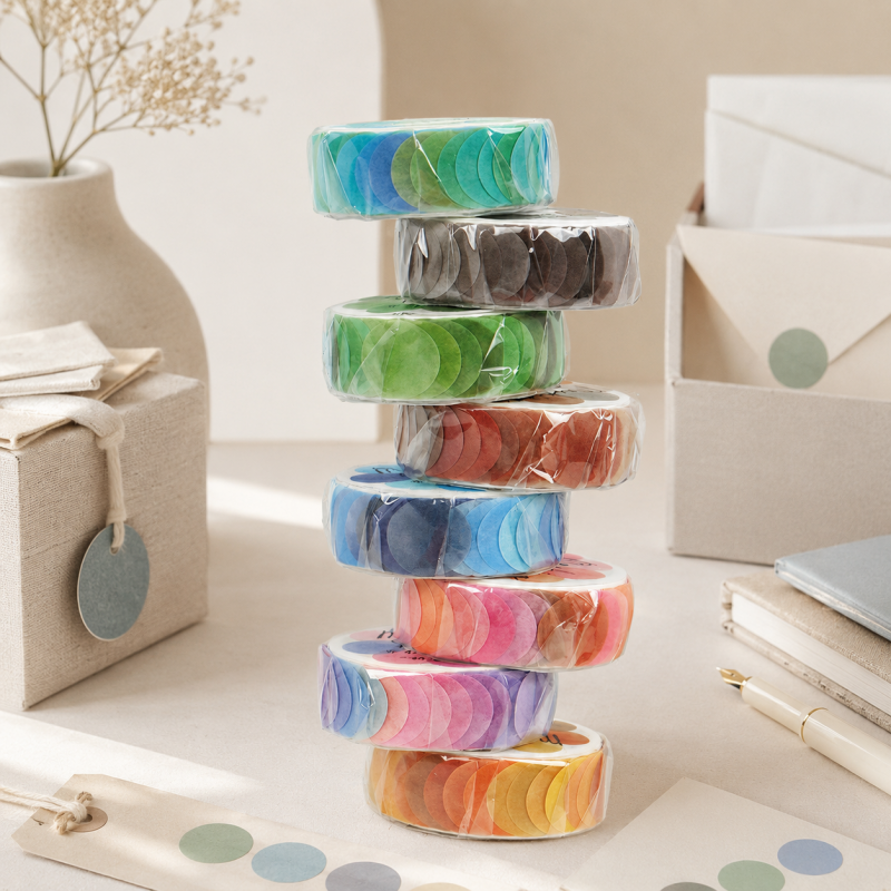 Teuke Home Washi Tape Dots - Aesthetic Fruit Candy Stickers