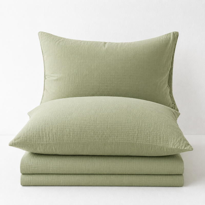 Teuke Home Solid Color Pillowcase 2PCS Set - Soft Washed Bedding
