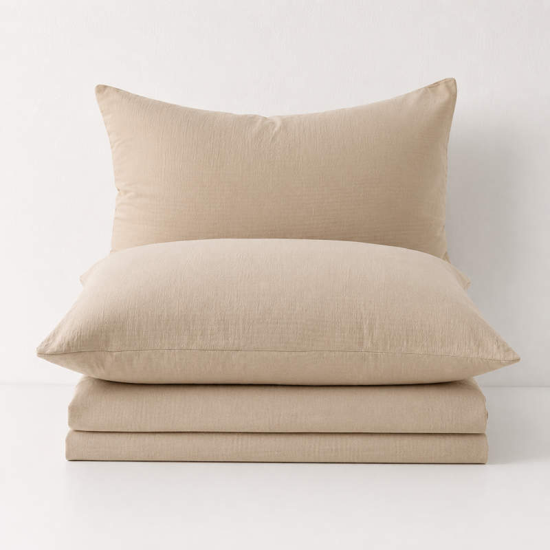 Teuke Home Solid Color Pillowcase 2PCS Set - Soft Washed Bedding