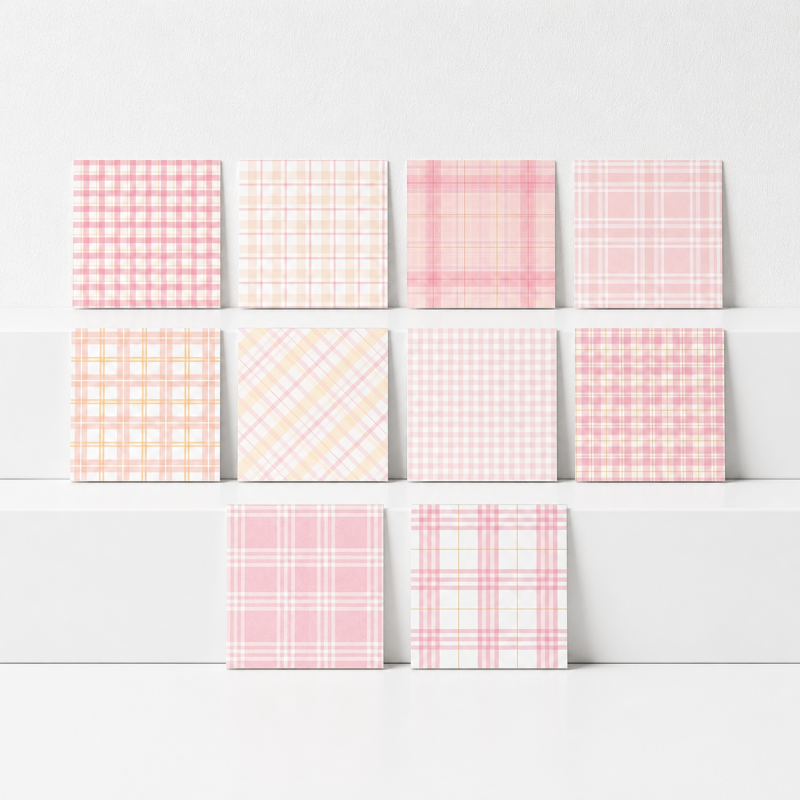 Teuke Home Plaid Memo Paper - Aesthetic Fresh Grid Stationery
