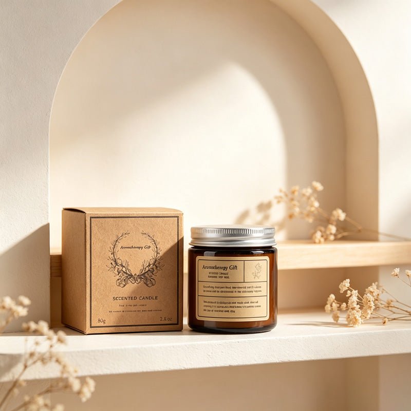 Teuke Home Lime Rosemary & Citrus Scent Amber Glass Candle - Soft Home Detail