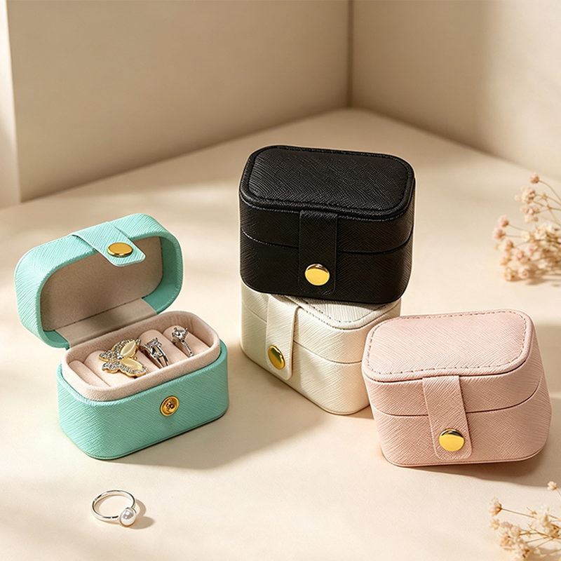 Teuke Home Button Cube Travel Jewelry Case - Neat Corner Addition