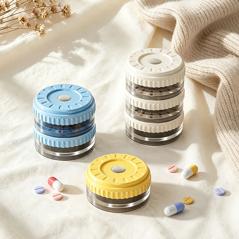 Teuke Home 3PCS Rotating Pill Case Organizer Box Set - Welcoming Home Companion