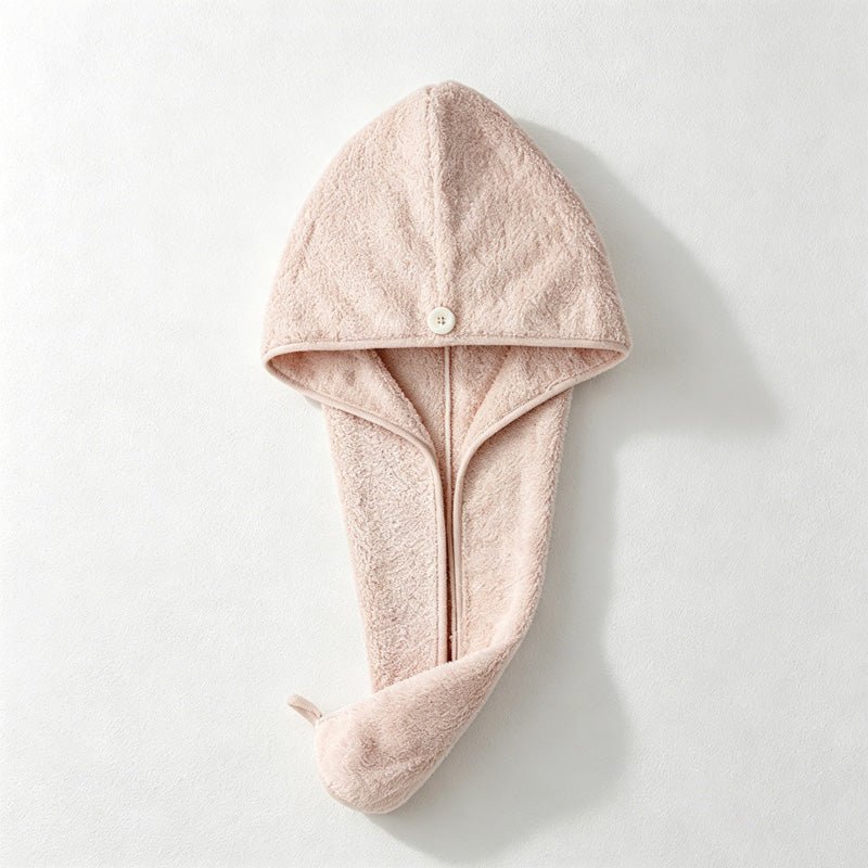 Teuke Home Solid Color Hair Towel Wrap - Hooded Drying Cap