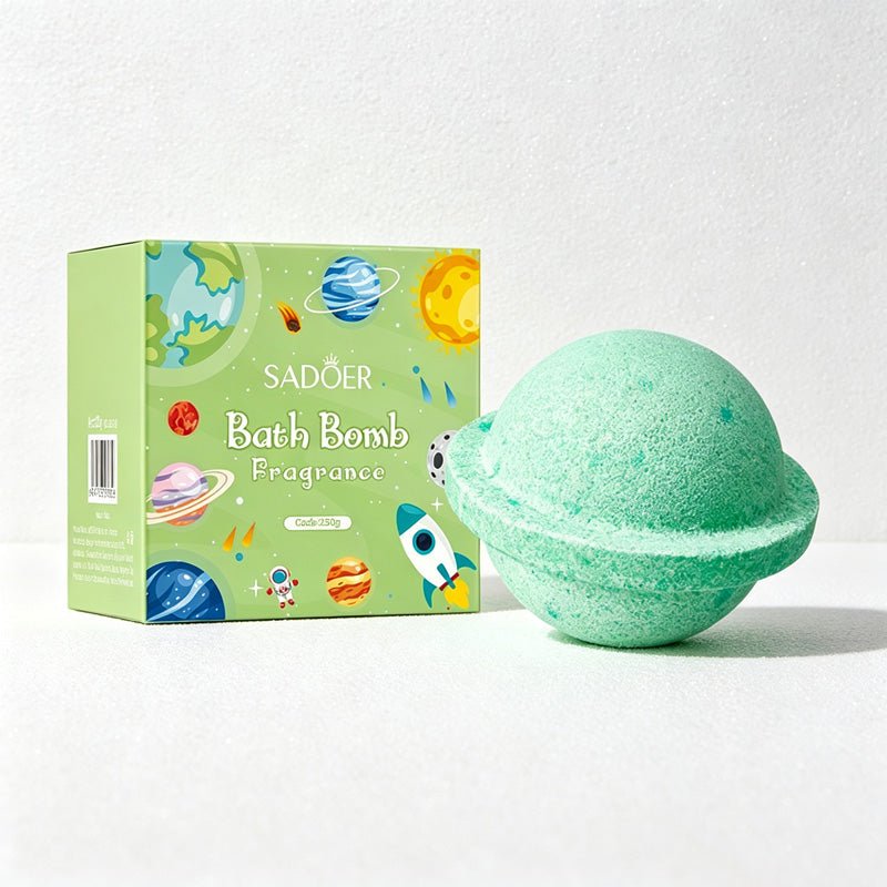Teuke Home Planet Bath Salt Bath Bomb - Ringed Colorful Fizzing Sphere