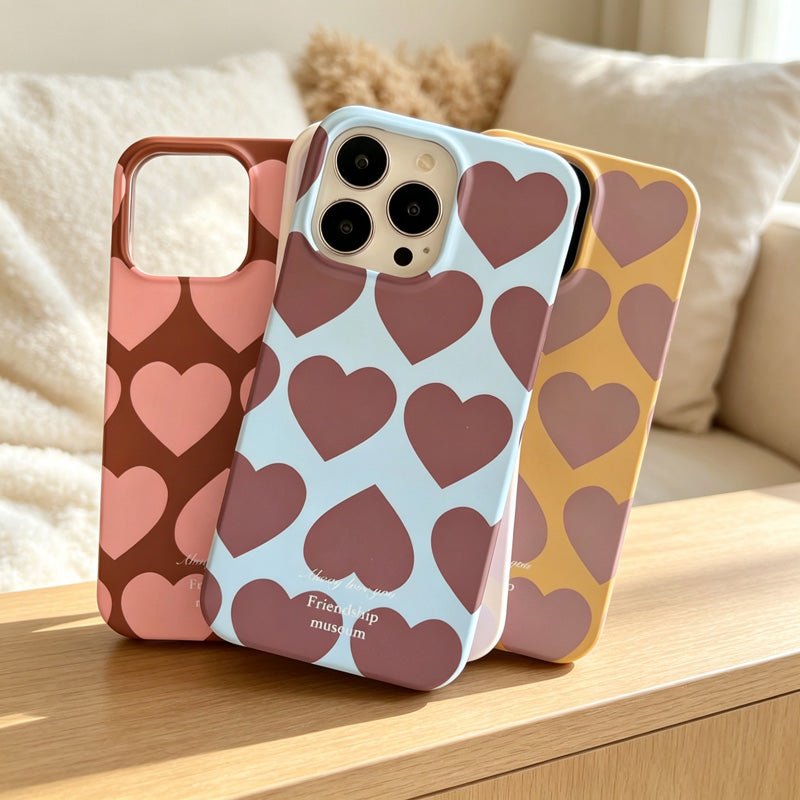 Teuke Home iPhone 17 Series Geometric Heart Phone Case - Warm Pattern Cover