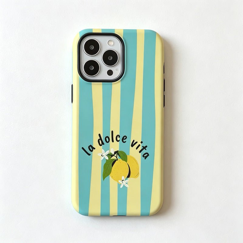 Teuke Home iPhone 17 Series 2-in-1 Lemon Stripe Phone Case - Sunny Graphic Cover