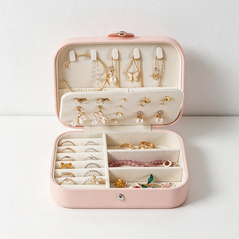 Teuke Home Double Layer Pastel Jewelry Case - Organized Living Detail