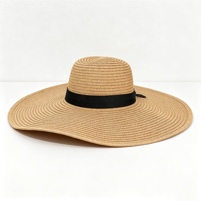 Teuke Home Oversized Woven Look Sun Hat - Wide Brim Accent