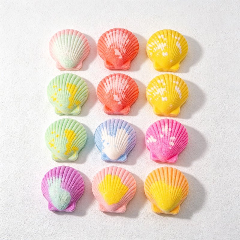 Teuke Home Seashell Bath Bomb Set - Colorful Ocean Shapes