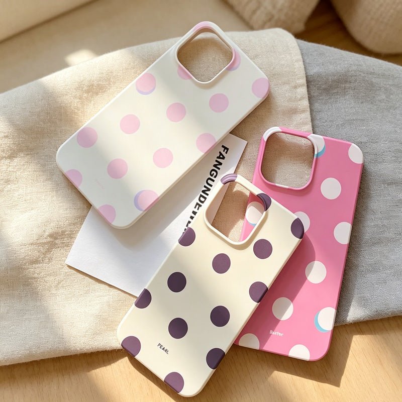 Teuke Home iPhone 17 Series Matte Polka Dot Phone Case - Playful Dot Pattern Cover