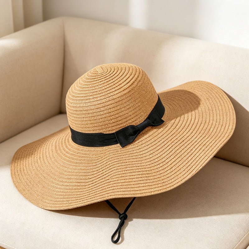 Teuke Home Oversized Woven Look Sun Hat - Wide Brim Accent