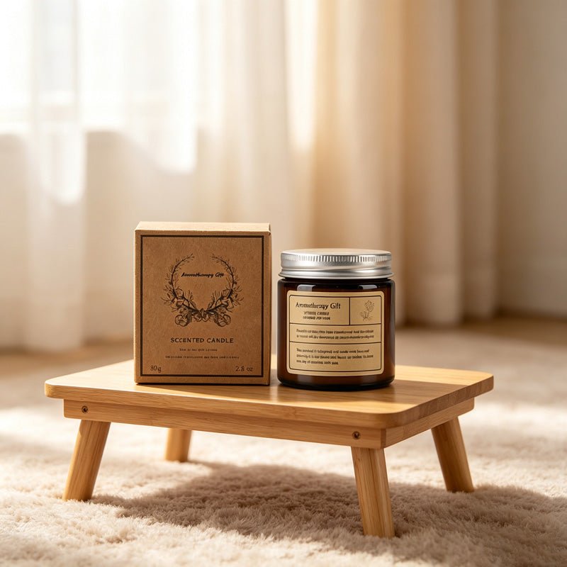 Teuke Home Black Vanilla Scent Amber Glass Candle - Soft Home Detail