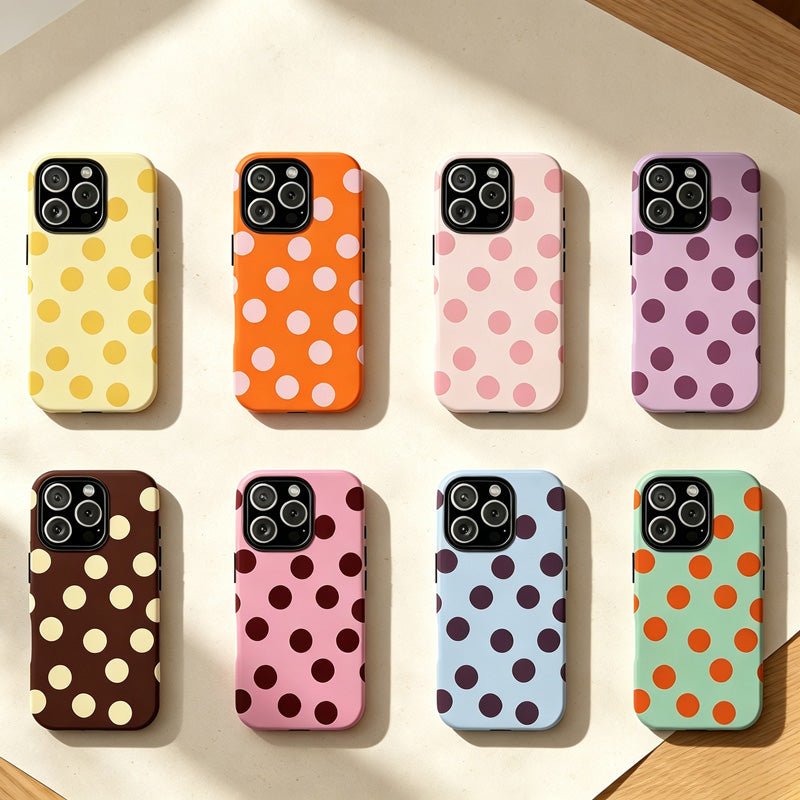 Teuke Home iPhone 17 Series 2-in-1 Colorful Polka Dot Phone Case - Playful Pattern Cover