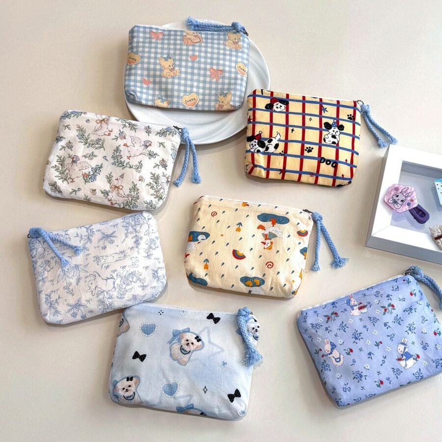 Teuke Home Quilted Print Coin Pouch - Small Storage Accent